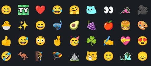 A screenshot of emojis